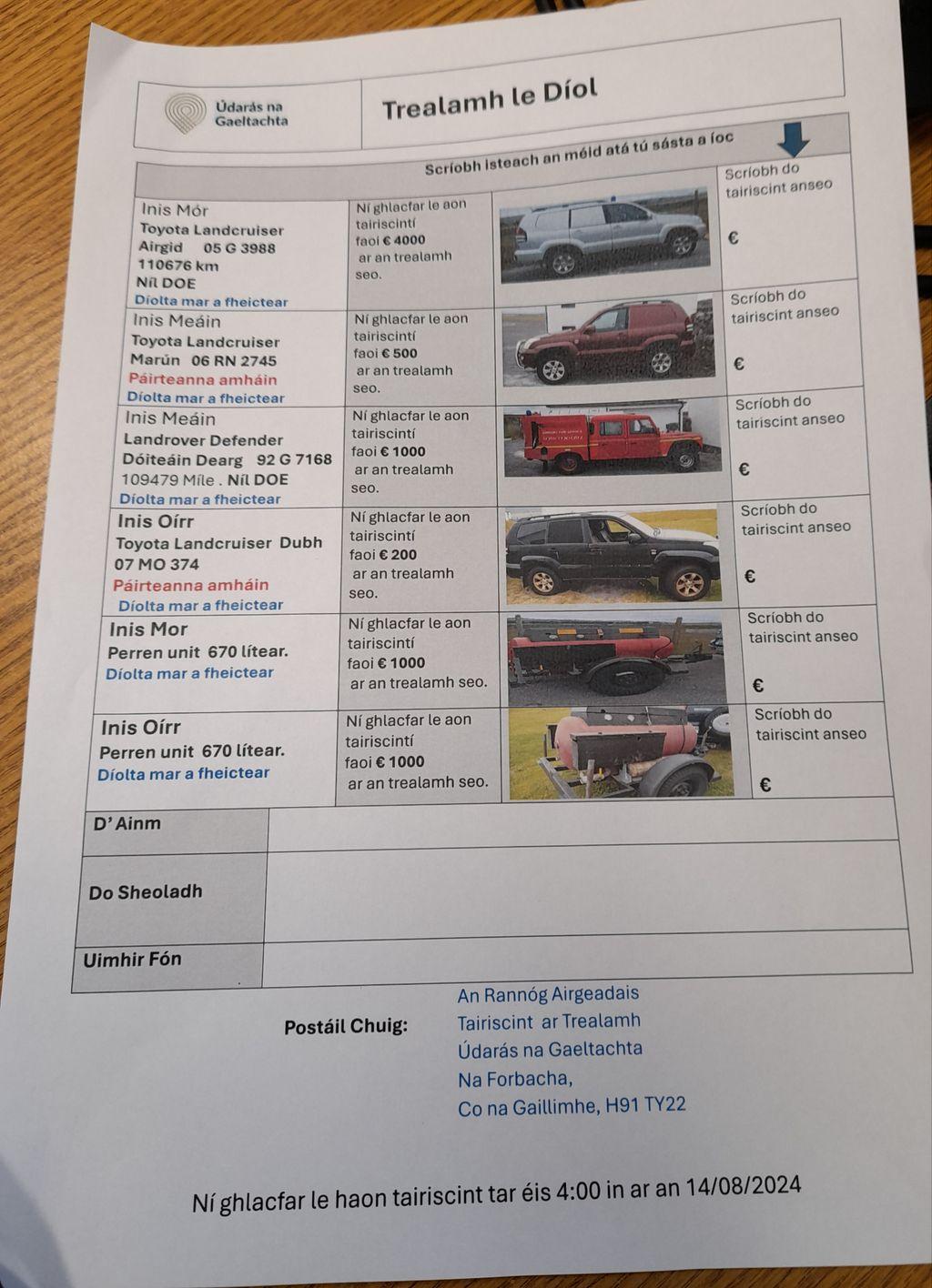 Equipment for sale