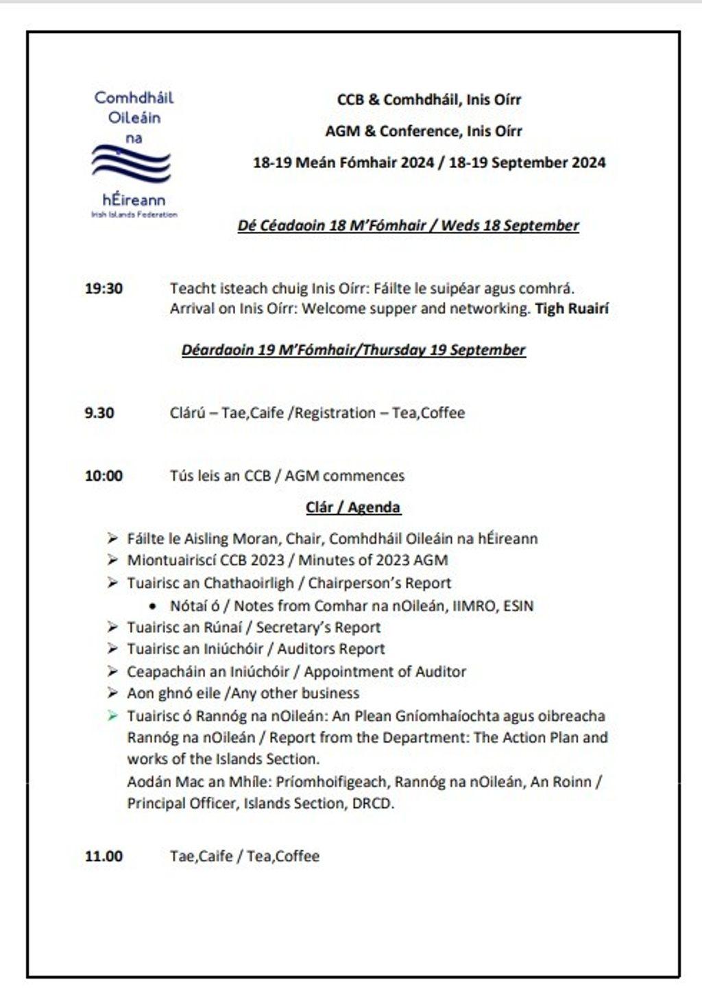 AGM & Comhdháil Oileáin na hÉireann