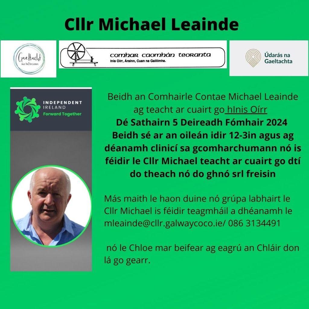 Councillor Michael Leainde visist Inis Oírr