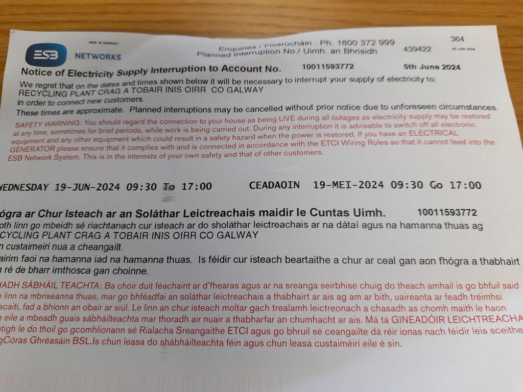 Electricity Supply Interruption