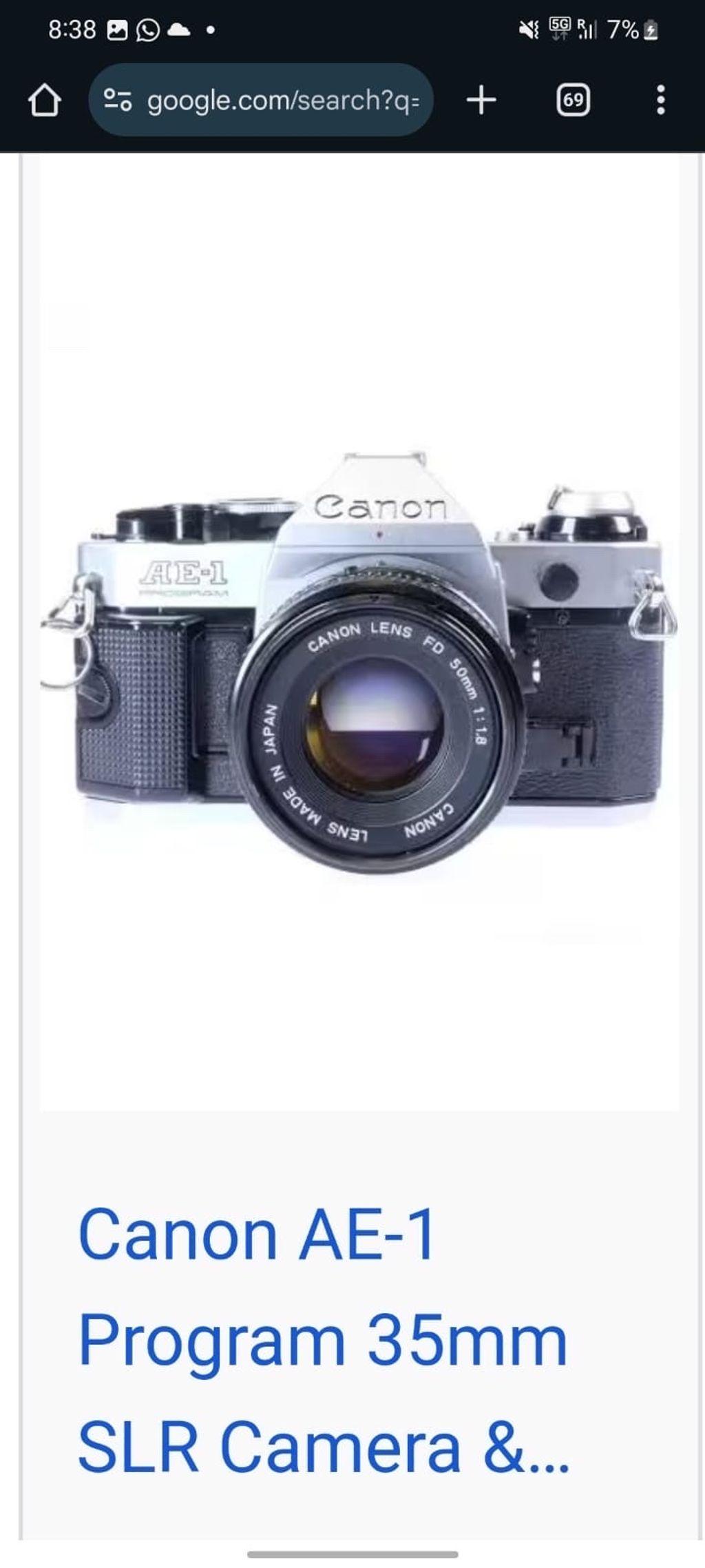 Canon AE1 camera missing